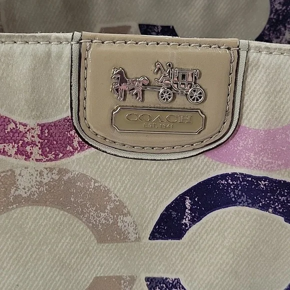 Coach Multicolor Signature Tote and Wallet Set - Picture 2 of 16